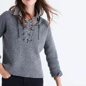 Madewell Lace-up Pullover Sweater